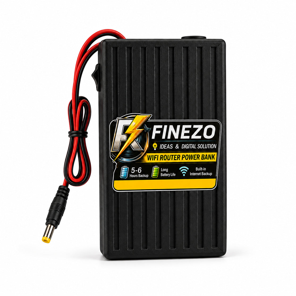 Finezo WiFi Router Power Bank 12V 6000mAh – 0.5A/1A Mini UPS, 6+ Hours Backup for WiFi Router & Modem – Portable Internet Power Backup - 12 Volt